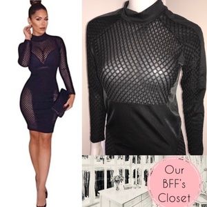 <Maketina> Mini Sheer Panel Dress